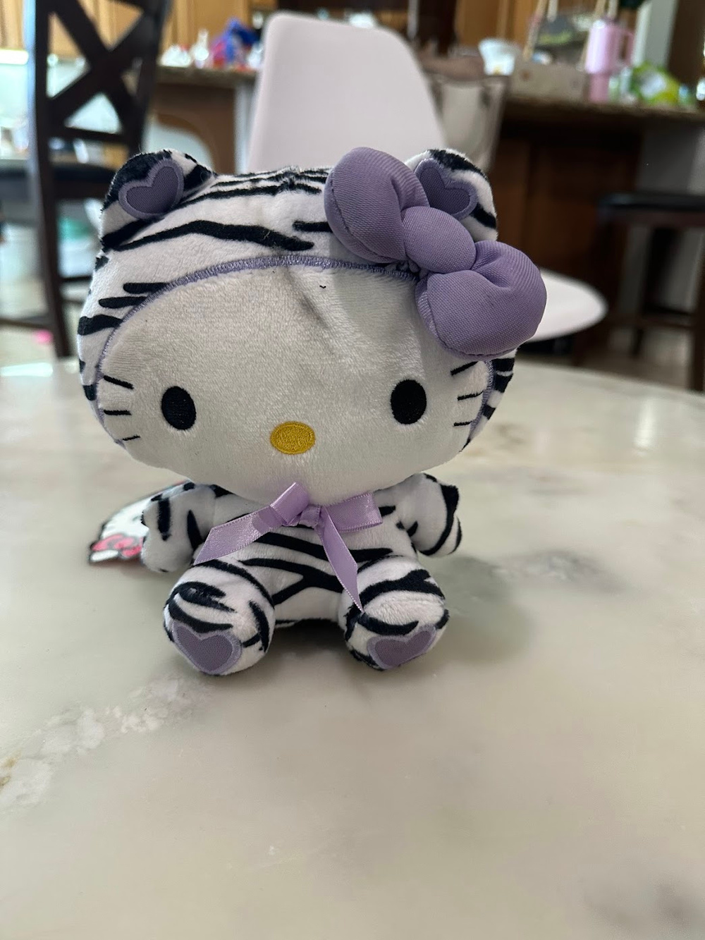 Hello Kitty Zebra Plush Purple Bow Sanrio plushie